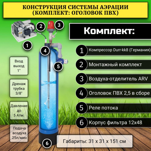 Система напорной аэрации воды ARX 1248DR
